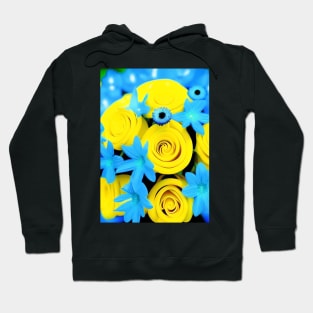 SUNNY YELLOW AND BLUE FLOWERS Hoodie